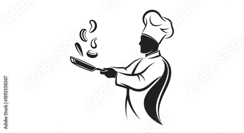 illustration of a man with pan