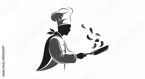 vector illustration of a man with a pan