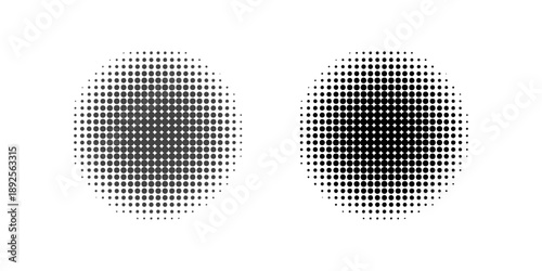 Black halftone circles, Halftone dot pattern