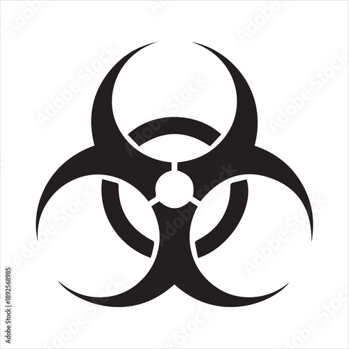 A striking depiction of the biohazard symbol a universally recognized warning in silhouette