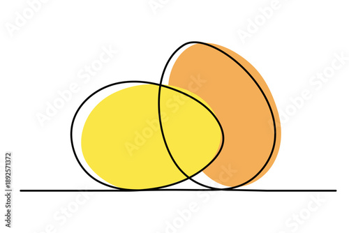 Easter eggs one line art, hand drawn continuous contour. Christian orthodox religion holiday Resurrection of Jesus Christ design, festive decoration. Editable stroke. Isolated. Vector illustration