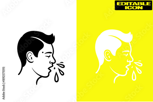 Icon of a person sneezing