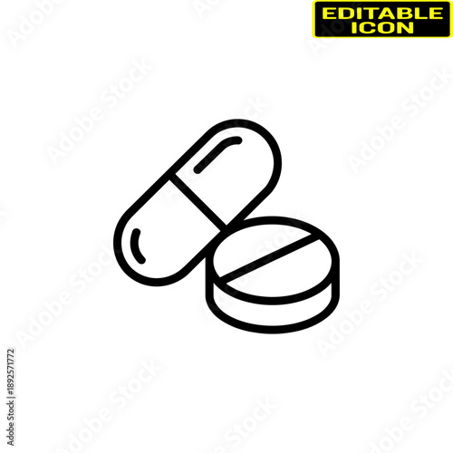 Pill and capsule icon