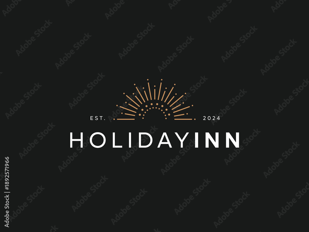 Fototapeta premium Sunrise Holiday Hotel Logo Design