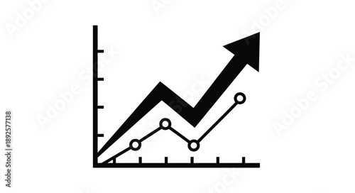 Simple black line graph depicting growth and fluctuation over time