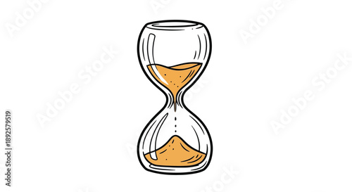 Hourglass illustration showing sand flowing, representing time passing