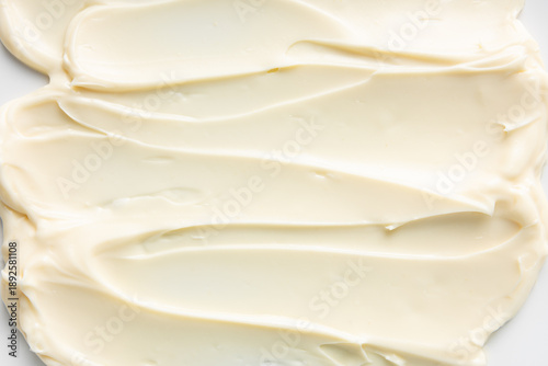 White food swatch or smear wavy product cream or mayo