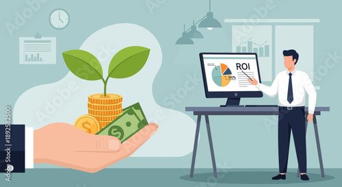 Investment Growth and ROI Presentation Visualizing Financial Success.