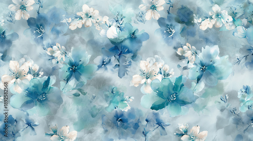 Cute Blue Flower Illustration Background