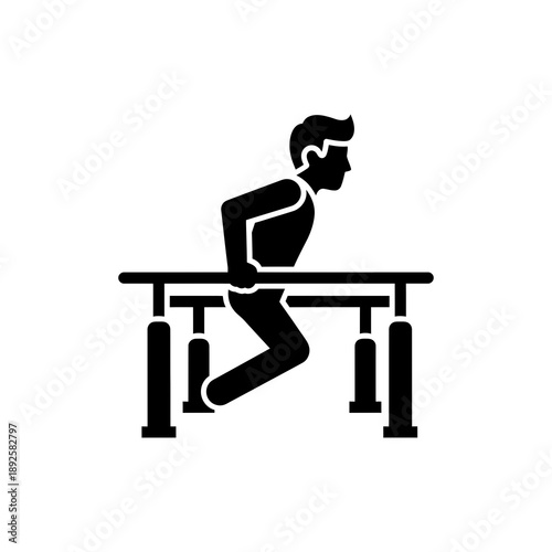 Parallel Bar Dip Exercise Fitness Icon