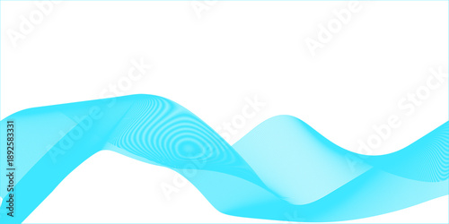 An abstract blue wave vector illustration features a fluid motion design with flowing lines and soft curves on a light water pattern backdrop for a modern technology wallpaper