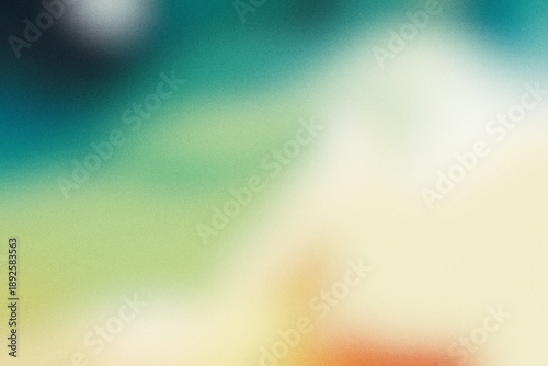 Vibrant teal and lime green grainy gradient background with bokeh