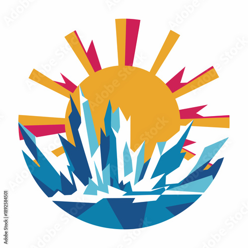 Sun Melting Ice Abstract Icon