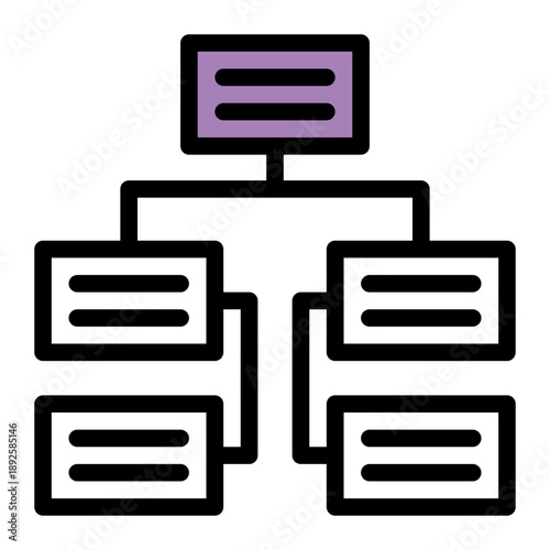 Hierarchical decomposition of total work scope into manageable components (Outline Color Lineal Style)