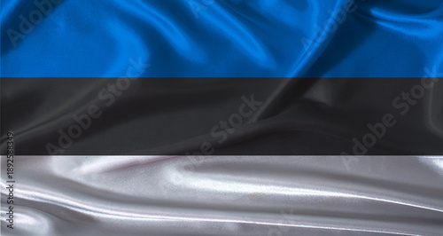 Tableau sur toile National flag of Estonia with cloth texture