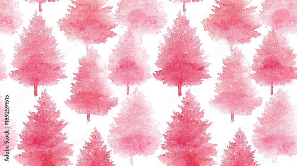 Fototapeta premium Pink Tree Pattern Illustration Background Wallpaper
