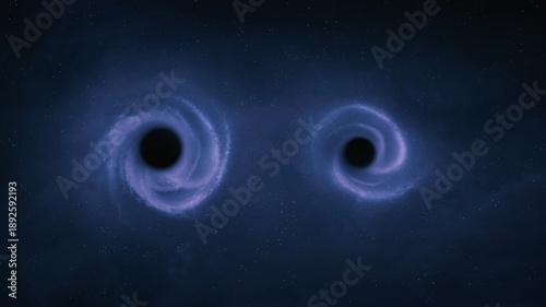 Bild auf Leinwand Two black holes colliding