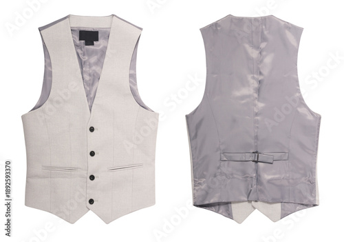 male vest front and back isolated on white background