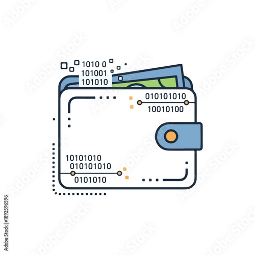 Digital Crypto Wallet and Blockchain Technology Concept