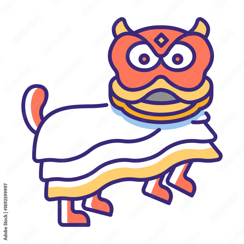 Fototapeta premium This Lion dance icon is suitable for Lunar New Year.