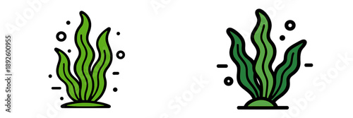 Vector art of aquatic plants in a calm underwater scene