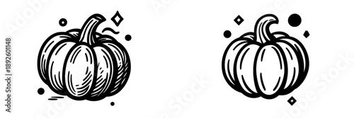 Vector illustration of decorative pumpkins for fall festivities