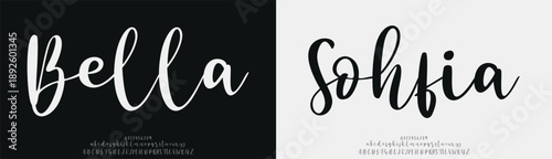 Canvas Print Bella Sohfia, Script Elegant alphabet letters font logo classic minimal fashion designs