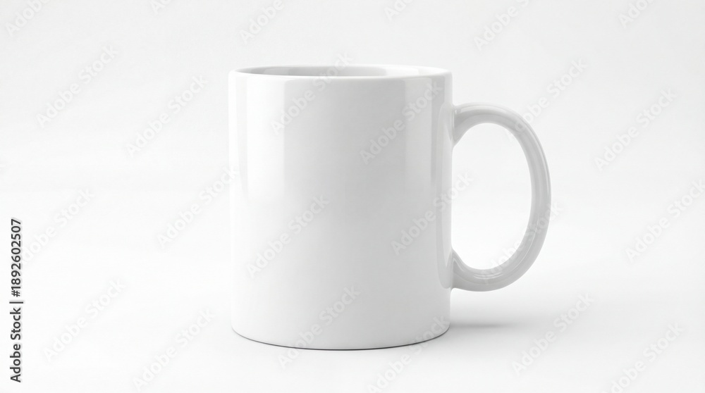 Obraz premium Blank white coffee mug on clean background for branding or advertising