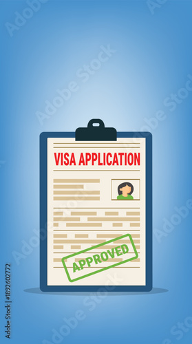 Visa application form.Application visa. Document for travel.Travel approval. Immigration visa	