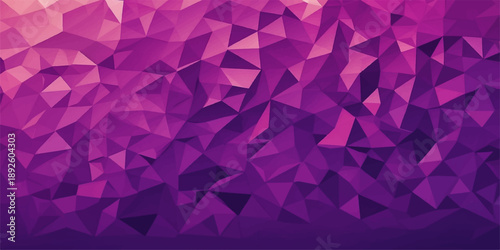 Abstract pink backdrop featuring a 3d origami style pattern with purple light elements and triangle mosaic shapes for a modern template design