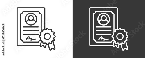 Certificate Icon Set Vector Collection Isolated In Black And White