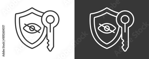 Private Key Icon Set Vector Collection Isolated In Black And White