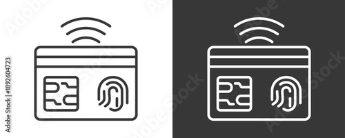 Smart Card Icon Set Vector Collection Isolated In Black And White