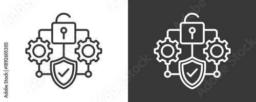 Authentication Icon Set Vector Collection Isolated In Black And White