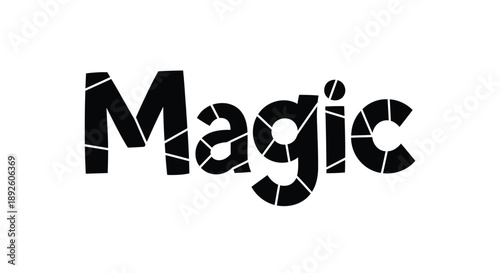 Magic shattered typography vector with abstract mosaic text effect