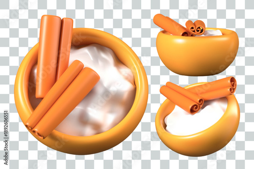 Dessert plate with Arroz Con Leche. Sweet dish made from milk, rice, sugar, and cinnamon