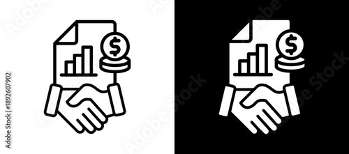 Business Finance whiteblack icon