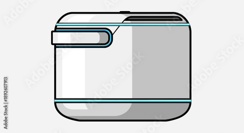 Stylized illustration of a modern rice cooker