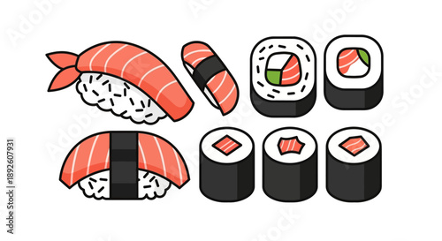 Cute sushi illustration