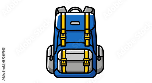 Blue backpack illustration