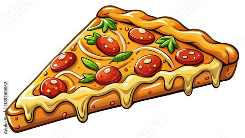 Very beautiful close-up of a creatively shaped savory-style dessert resembling a pizza slice, featuring sauce and cheese textures on a dark background with artistic food styling. White background
