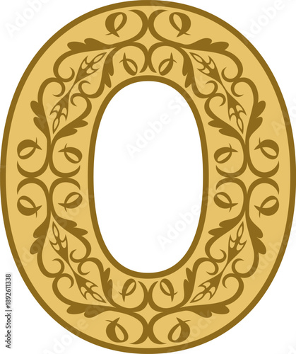 Decorative ornamental number zero 