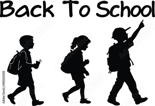 Children excitedly heading back to school