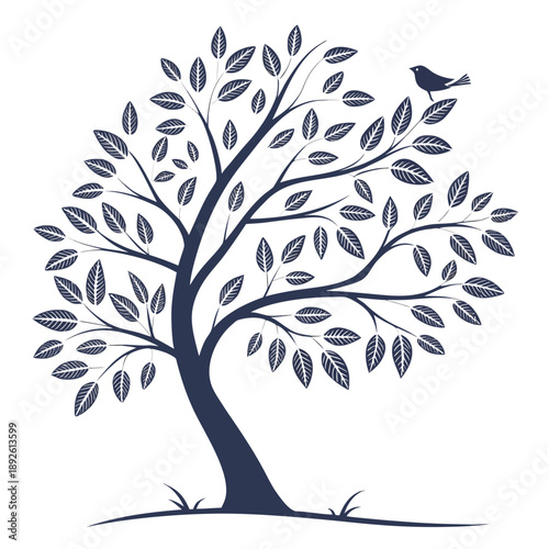 Bird perched on tree branch