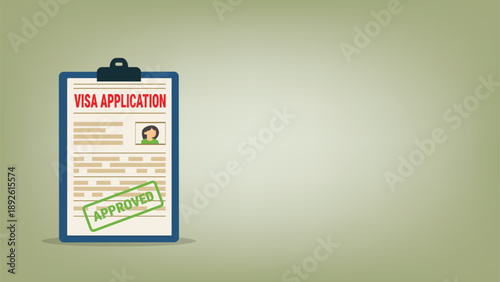 Visa application form.Application visa. Document for travel.Travel approval. Immigration visa