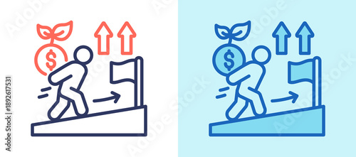 Future Growth whiteblue icon