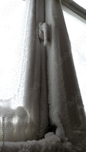 Frozen window cold winter