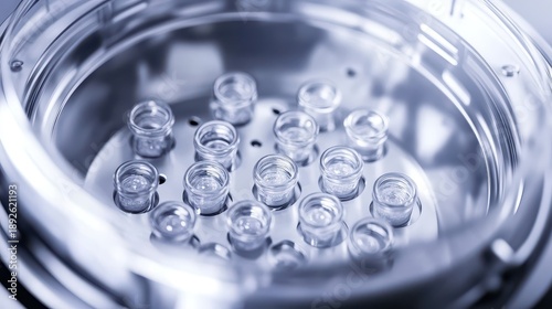 Centrifuge with open lid revealing spun samples in lab setting