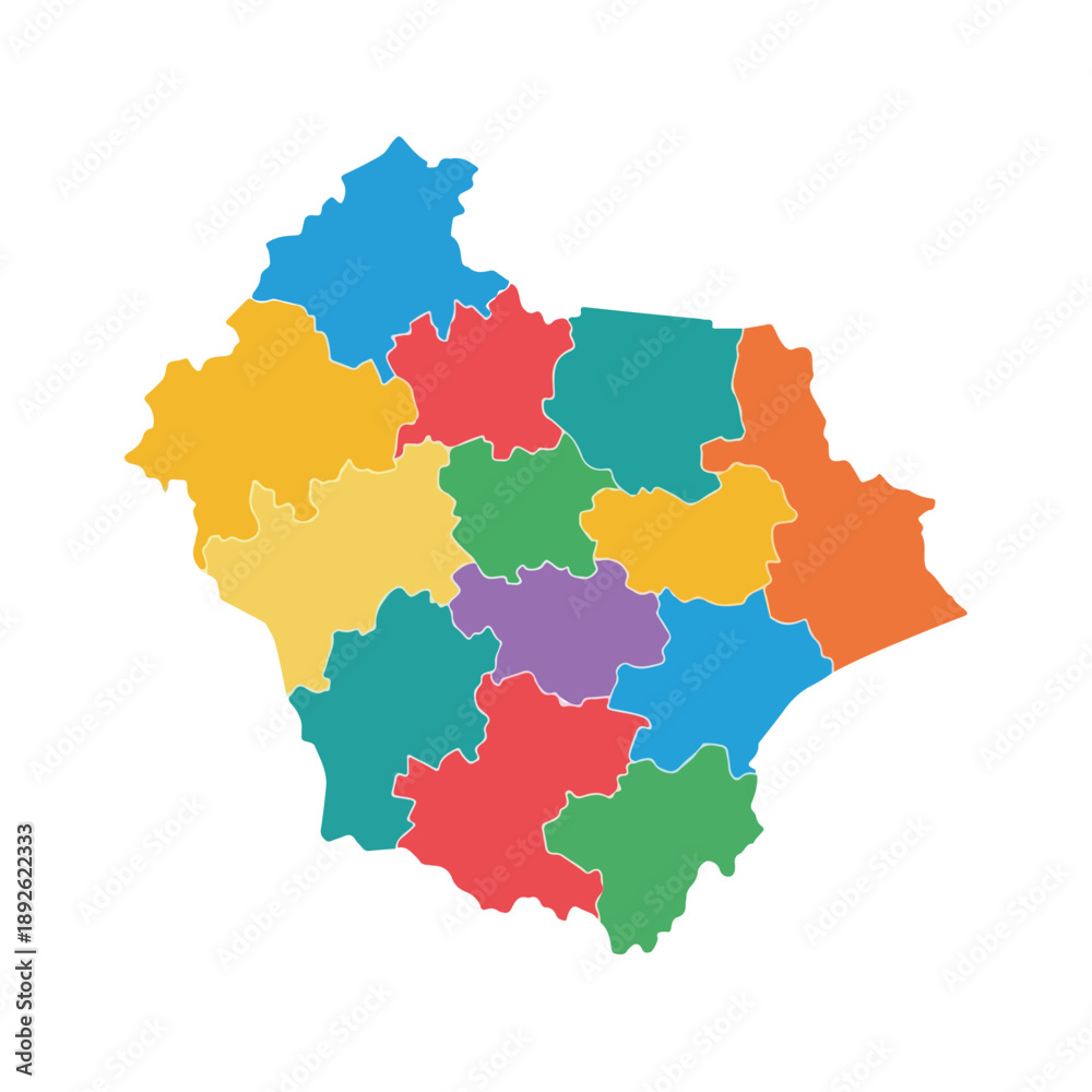 Obraz premium Colorful Map Divided into Sections 1.