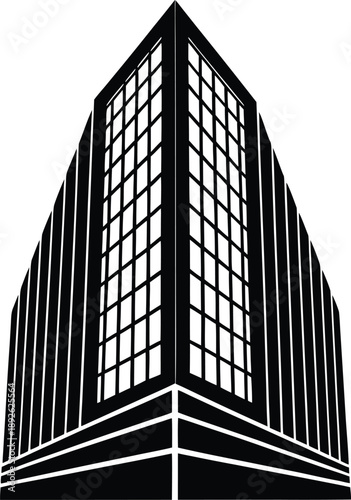 Corner view of a modern high-rise building